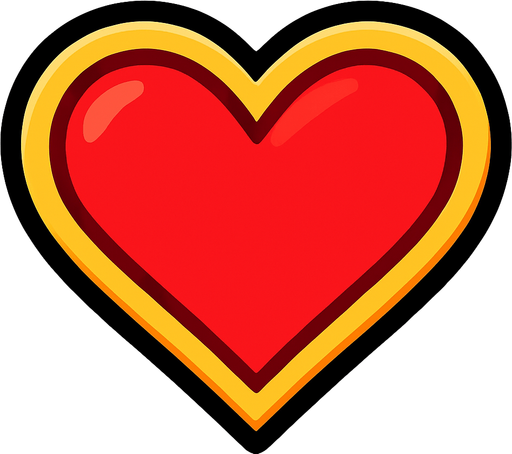 Heart.
In-Game asset.  2d.  High contrast.  No shadows
