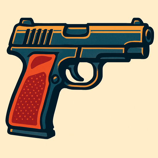 gun.
In-Game asset.  2d.  High contrast.  No shadows