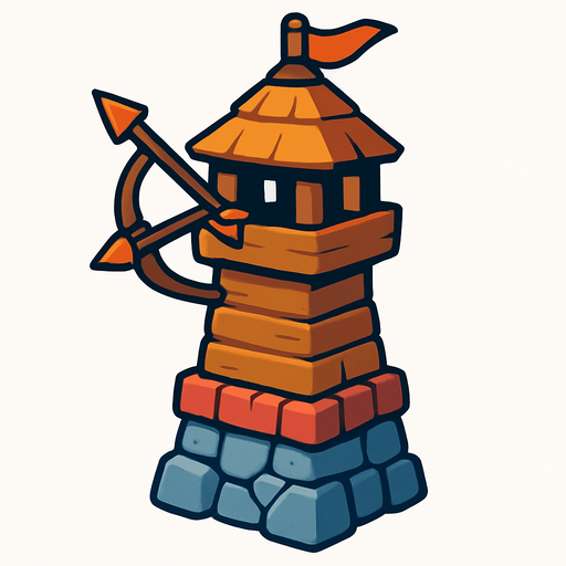 archerTower.
In-Game asset.  2d.  High contrast.  No shadows