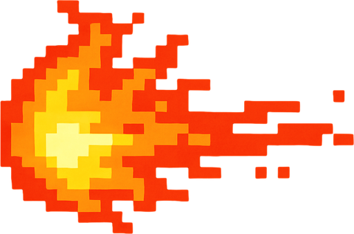 fire shoot pixel art.
In-Game asset.  2d.  High contrast.  No shadows