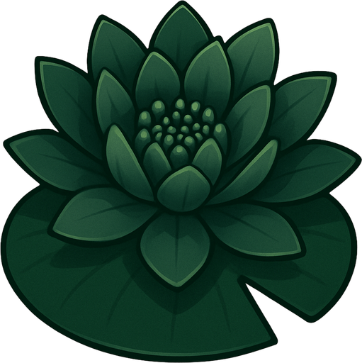 Dark green water lily.
In-Game asset.  No shadows