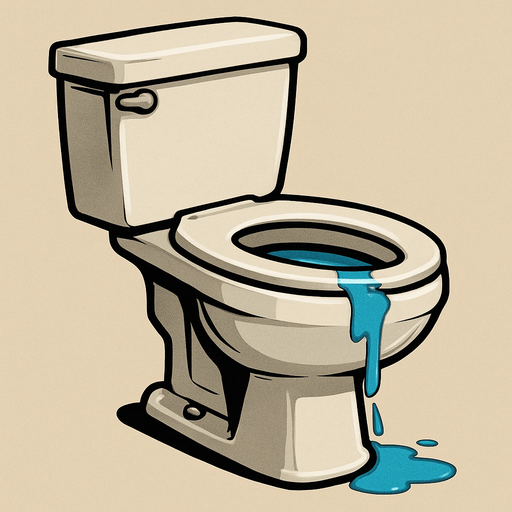 Make a toilet with a small bit of water leaking of the side.
In-Game asset.  2d.  High contrast.  No shadows. Realistic