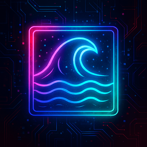 Ability icon 'Water flood' . cyberpunk. abstract. Futuer. different colors. HD colors