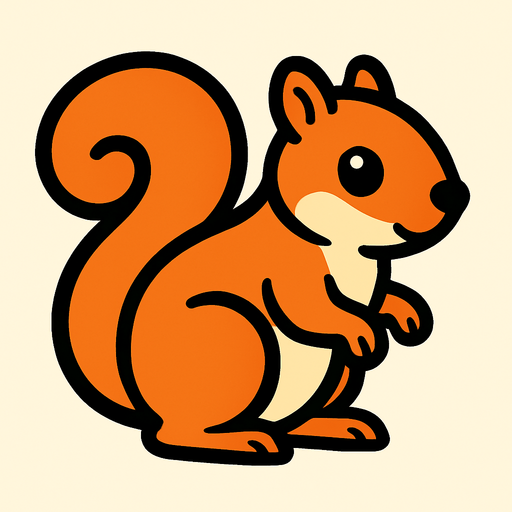 Squirrel.
In-Game asset.  2d.  High contrast.  No shadows