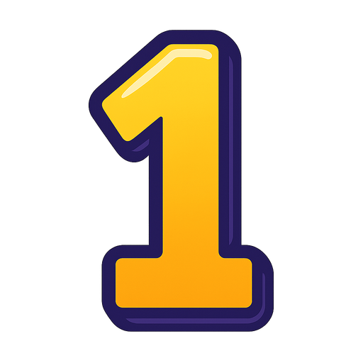 the number 1.
In-Game asset.  2d.  High contrast.  No shadows
