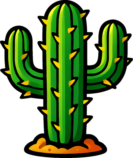 cactus 2d.
In-Game asset.  2d.  High contrast.  No shadows