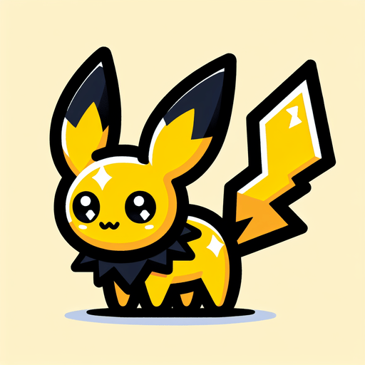 pikachu.
Single Game Texture. In-Game asset. 2d. Blank background. High contrast. No shadows.