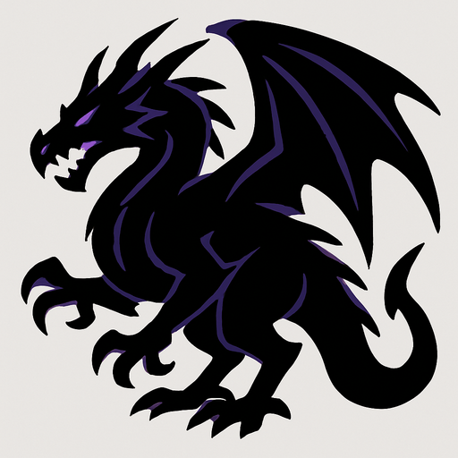 Dragon de l'ombre.
In-Game asset.  2d.  High contrast.  No shadows