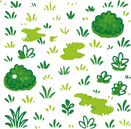 A pretty air view grass plain.
In-Game asset.  2d.  High contrast.  No shadows