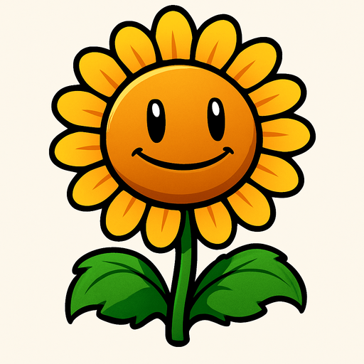 Plant vs zombies ay çiçeği.
In-Game asset.  2d.  High contrast.  No shadows