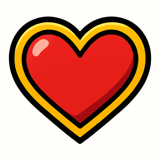 Heart.
In-Game asset.  2d.  High contrast.  No shadows