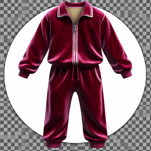 Velour jumpsuit.
Single Game Texture.  In-Game asset.  2d.  Blank background.  High contrast.  No shadows