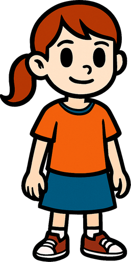 Petite fille de 10 ans.
In-Game asset.  2d.  High contrast.  No shadows