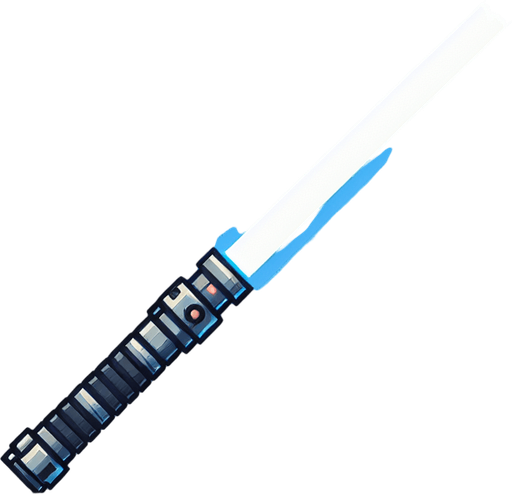 Long laser saber.
Single Game Texture. In-Game asset. 2d. Blank background. High contrast. No shadows.