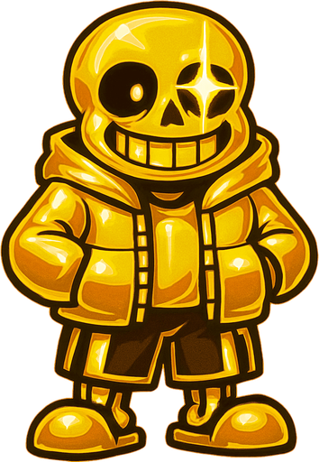 Sans de color dorado épico y brillante.
In-Game asset.  2d.  High contrast.  No shadows