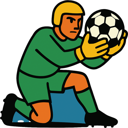 a good goal keeper.
In-Game asset.  2d.  High contrast.  No shadows