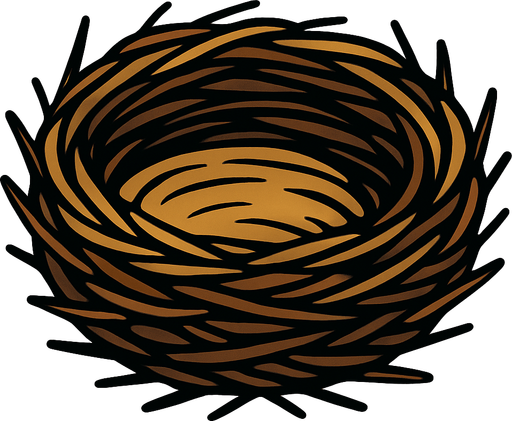 kuş yuvası.
In-Game asset.  2d.  High contrast.  No shadows