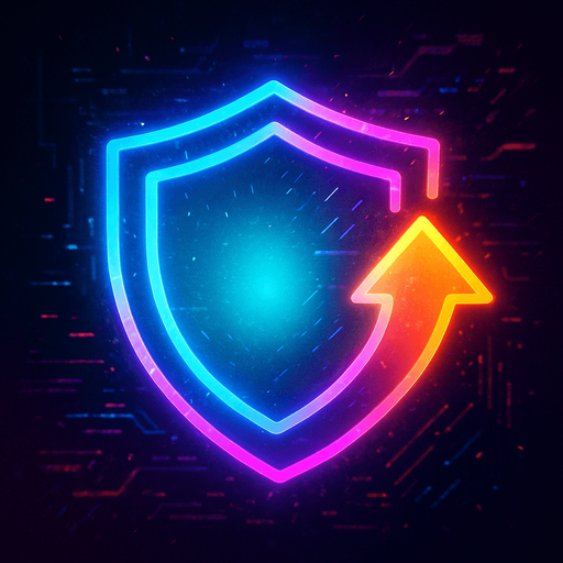 Ability icon 'Shield Boost' . cyberpunk. abstract. Futuer. different colors. HD colors