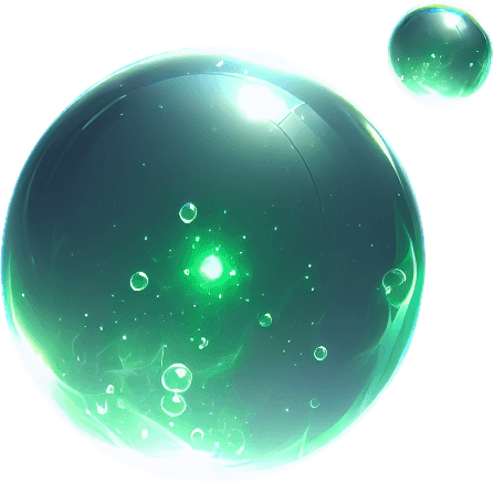 Subtle orb of green light, floating, realistic, glowing ghost orb 
Single Game Texture. In-Game asset. 2d. Blank background. High contrast. No shadows.