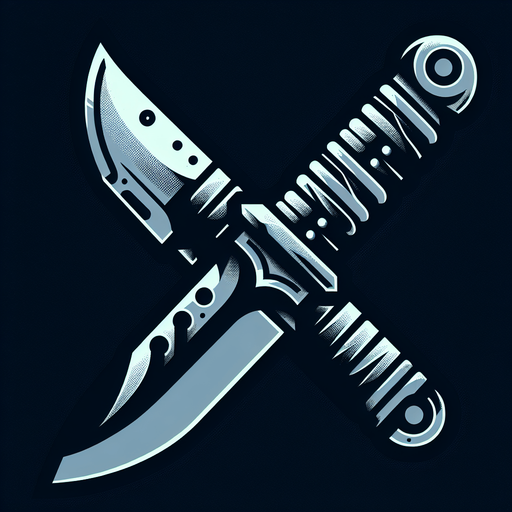A knife facing left.
Single Game Texture.  In-Game asset.  2d.  Blank background.  High contrast.  No shadows