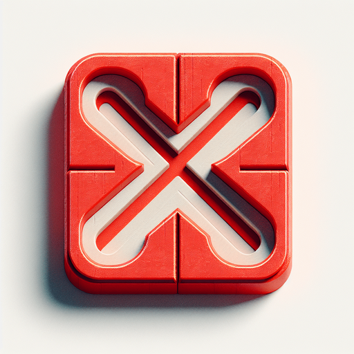 A large letter 'X' as in tic tac toe coloured red, in a similar style to the O-player image.
Single Game Texture.  In-Game asset.  2d.  Blank background.  High contrast.  No shadows. No surrounding circle nor square.