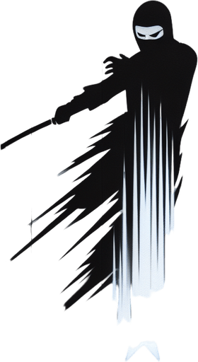 trace blanche verticale d'un effet de coup de ninja