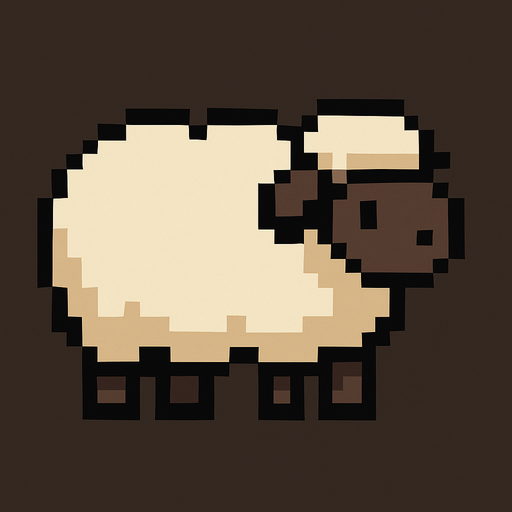 Koyun pixel.
In-Game asset.  2d.  High contrast.  No shadows