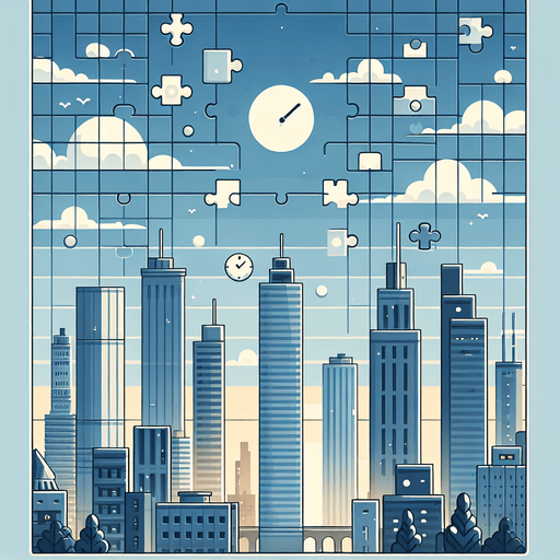 Background for relaxing puzzle game. city background, flat shaded, vector art. skyscrapers. Clocks. Blocks. Relaxing. Clouds, blue sky Single Game Texture. In-Game asset. 2d. Blank background. High contrast. No shadows..
Single Game Texture. In-Game asset. 2d. Blank background. High contrast. No shadows.