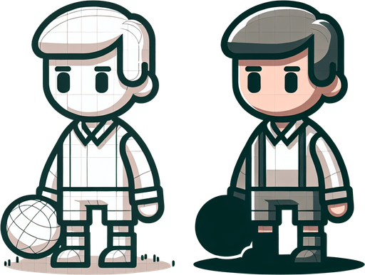 A simple 2d Player.
Single Game Texture. In-Game asset. 2d. Blank background. High contrast. No shadows.