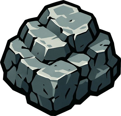 Nikel cevheri.
In-Game asset.  2d.  High contrast.  No shadows