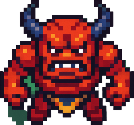 Un enemigo duro visto desde arriba, pixel cartoon..
In-Game asset.  2d.  High contrast.  No shadows