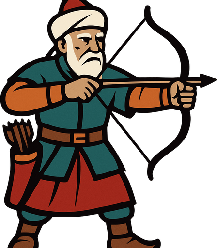 Senior archer from the Ottoman period.
In-Game asset.  2d.  High contrast.  No shadows