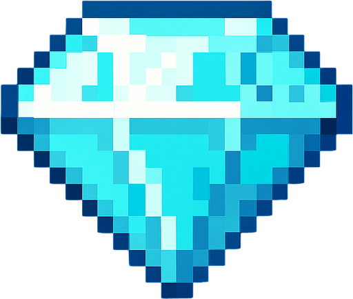 2d pixel bir elmas.
In-Game asset.  2d.  High contrast.  No shadows