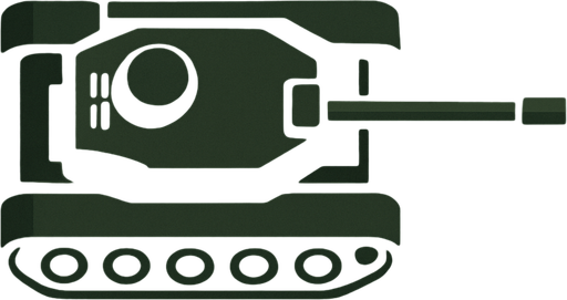 Minimalist tank assets from upside aspect and with dark green and black color.
High contrast