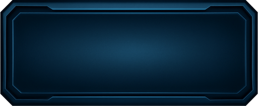 premium quality rectangular button background, 500x150 px, clean futuristic tech design, subtle gradients, beveled edges, slight inner glow, dark metallic blue tones, minimal and elegant, no text, no icon, transparent background.
In-Game asset.  2d.  High contrast.  No shadows