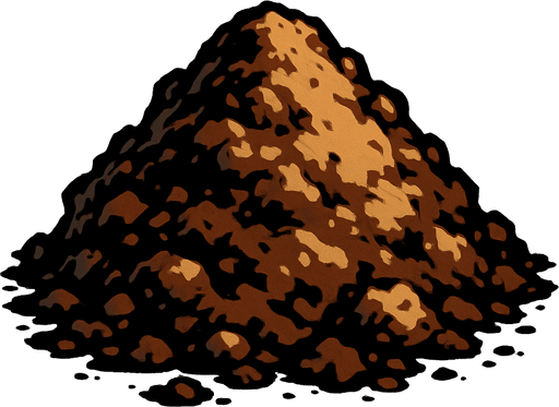 tierra amontonada.
In-Game asset.  2d.  High contrast