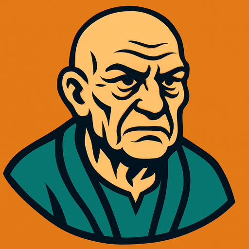 old person.
In-Game asset.  2d.  High contrast.  No shadows