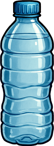 Su şişesi - Gerçekçi - Yazısız.
In-Game asset.  2d.  High contrast.  No shadows