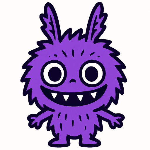 Labubu purple.
In-Game asset.  2d.  High contrast.  No shadows