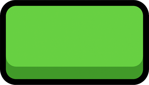 green rectangle-shaped pressable button.
In-Game asset.  2d.  High contrast.  No shadows