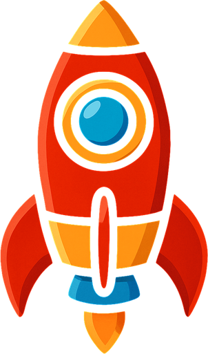 Vertical rocket.
In-Game asset.  2d.  High contrast.  No shadows