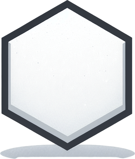 A single hexagon shape with white textured surface inside it. 
Single Game Texture. In-Game asset. 2d. Blank background. High contrast. No shadows.
