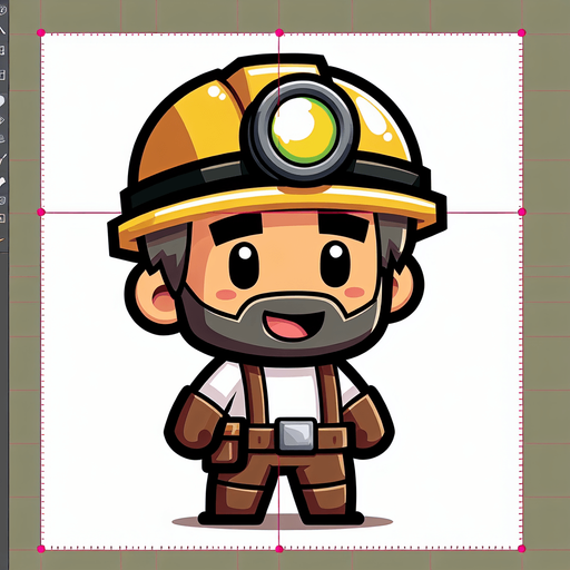 madenci çizgi karakter.
Single Game Texture. In-Game asset. 2d. Blank background. High contrast. No shadows.