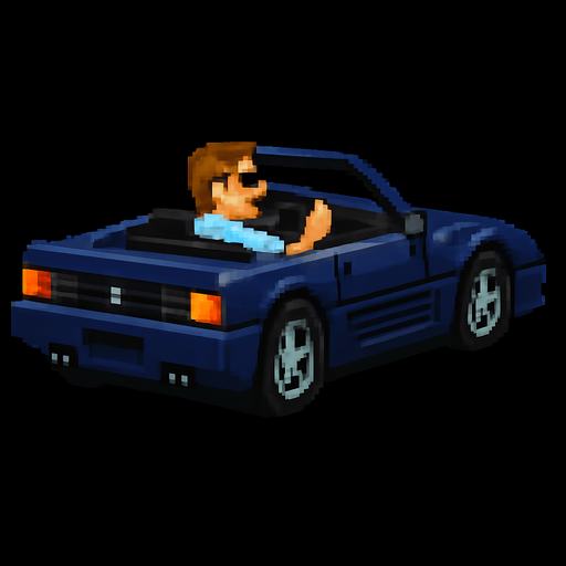 The car is dark blue