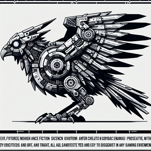 Sci Fi bird enemy. Side on 2D.
In-Game asset.  High contrast.  No shadows