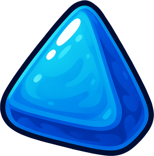 Edible triangular single blue candy.
In-Game asset.  2d.  High contrast.  No shadows