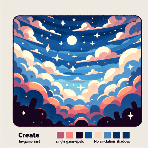 Gök yüzü 2D.
Single Game Texture.  In-Game asset.  2d.  Blank background.  High contrast.  No shadows