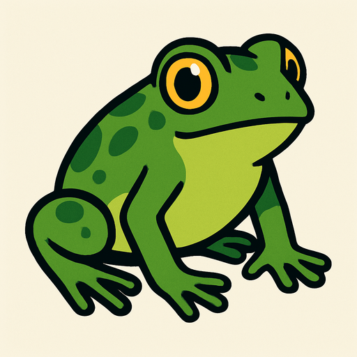 Kuyruğu Yok Olmuş Genç Kurbağa.
In-Game asset.  2d.  High contrast.  No shadows