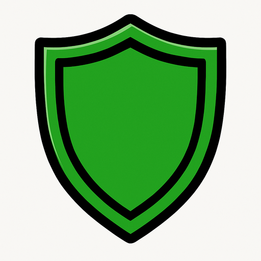 green shield.
In-Game asset.  2d.  High contrast.  No shadows