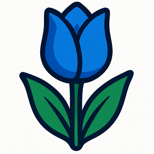 Tulip, blue.
In-Game asset.  2d.  High contrast.  No shadows